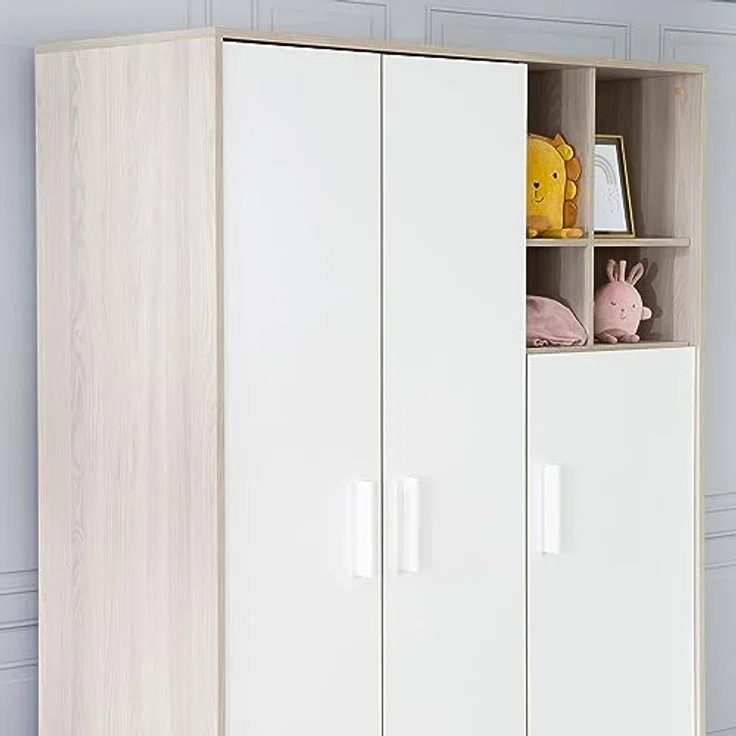 roba Kinderzimmerset 'Olaf' 3-teilig - Bett 70 x 140 - Kleiderschrank 3-türig - Weiß / Luna Elm – Bild 22