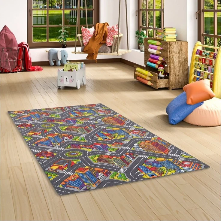 Snapstyle Kinderteppich Kinder Spiel Straßenteppich, Rechteckig, Höhe: 4 mm – Bild 1