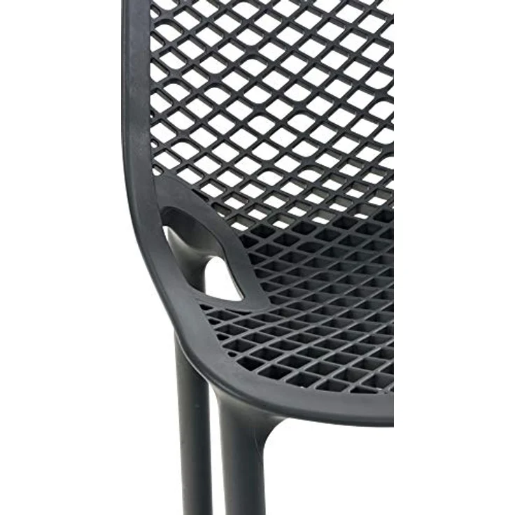 CLP Barhocker Air, Dunkelgrau, ergonomisch, wasserabweisend, 45x105x53 cm, 2er Set für Esszimmer und Garten – Bild 6
