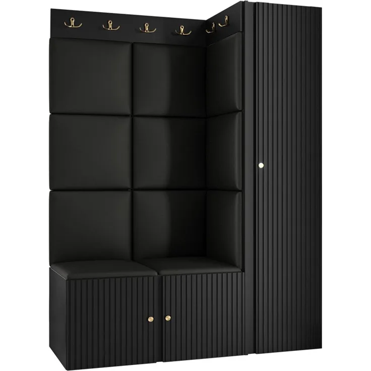Garderoben-Set Kirtan Slim IX (Farbe: Schwarz, Soft 011)