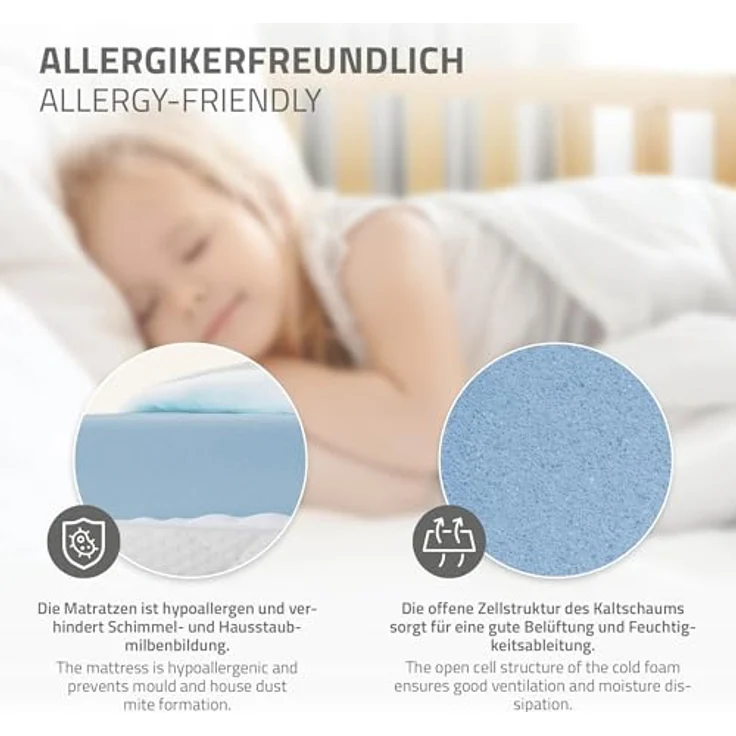ML-DESIGN Kinderbett Hausbett mit Rausfallschutz, Dach und Lattenrost Massivholz, Bett 90x200 cm Natur mit Matratze 10cm Mädchen Jungen Holzbett – Bild 7
