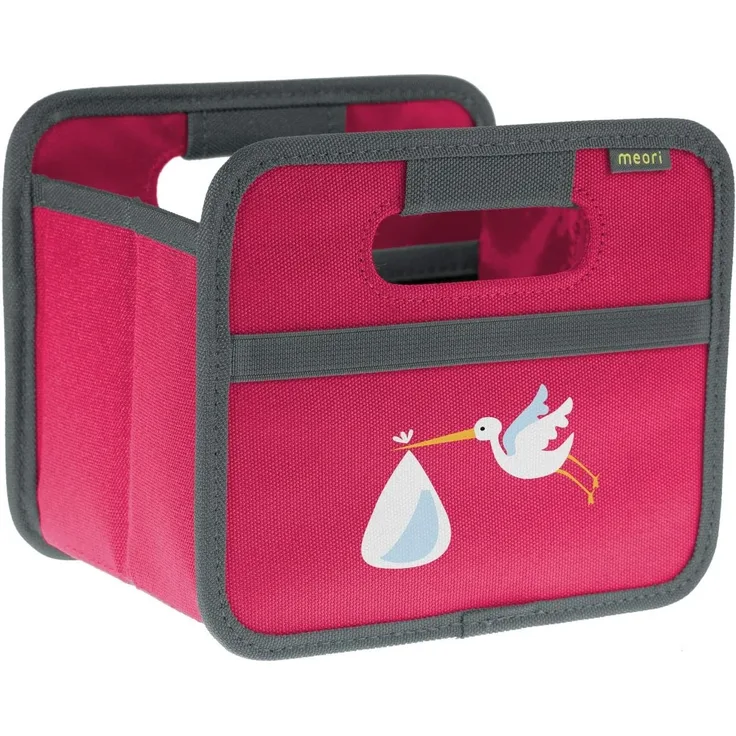 Meori - Faltbox Mini Aufbewahrungsbox Klappbox Pink Storch A100499