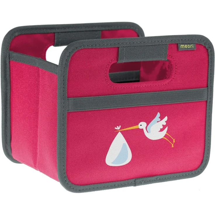 Meori - Faltbox Mini Aufbewahrungsbox Klappbox Pink Storch A100499 – Bild 1