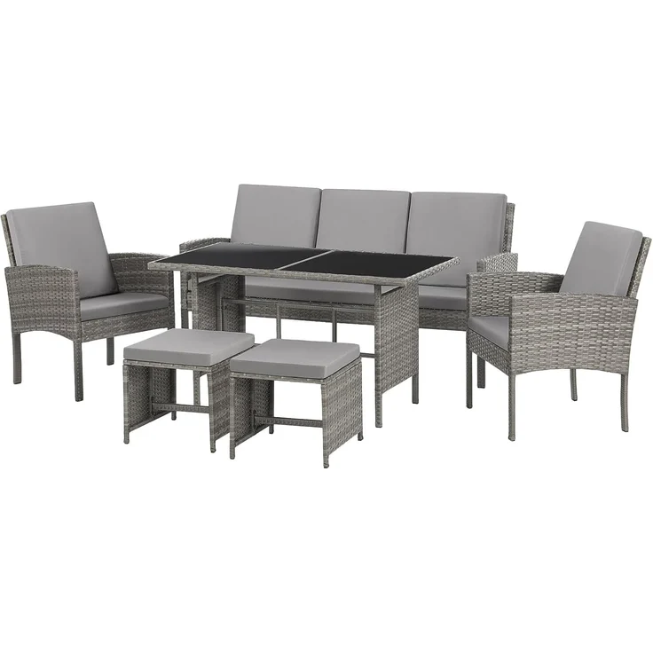 SVITA Gartenlounge-Set DENVER, (Gartenmöbel-Set), Essgruppe, Rattan, Inkl. Kissen – Bild 1