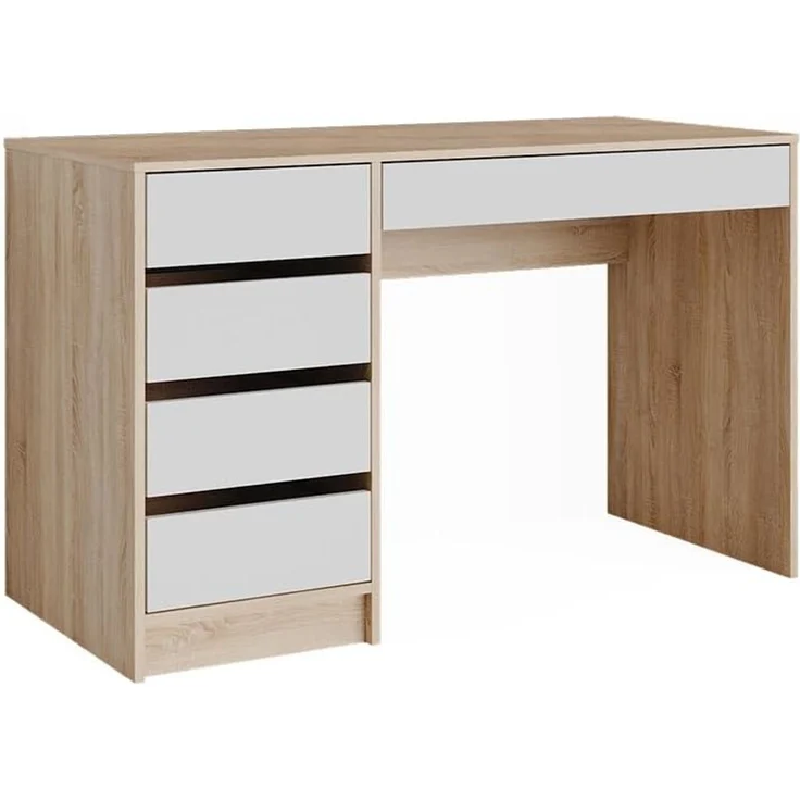 Schreibtisch Sherry Sonoma/Weiß 55 x 120 cm mit Schubladen Vicco – Bild 1