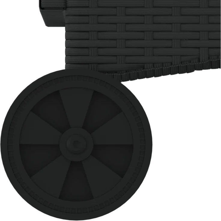 vidaXL Sonnenliege mit Rollen und Auflage Schwarz Poly Rattan 368308 – Bild 2