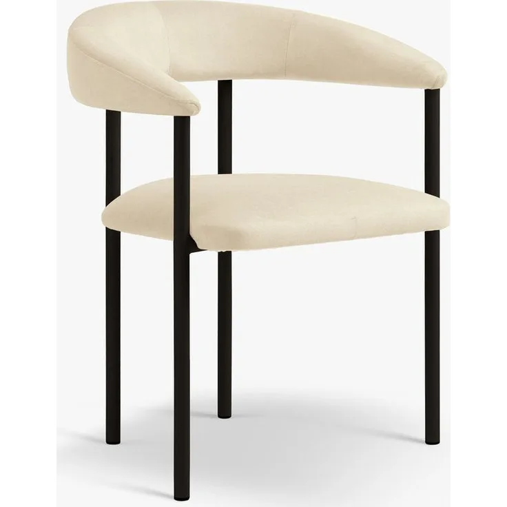 Micadoni Stuhl Lea Samt Magic Velvet Elfenbein Black