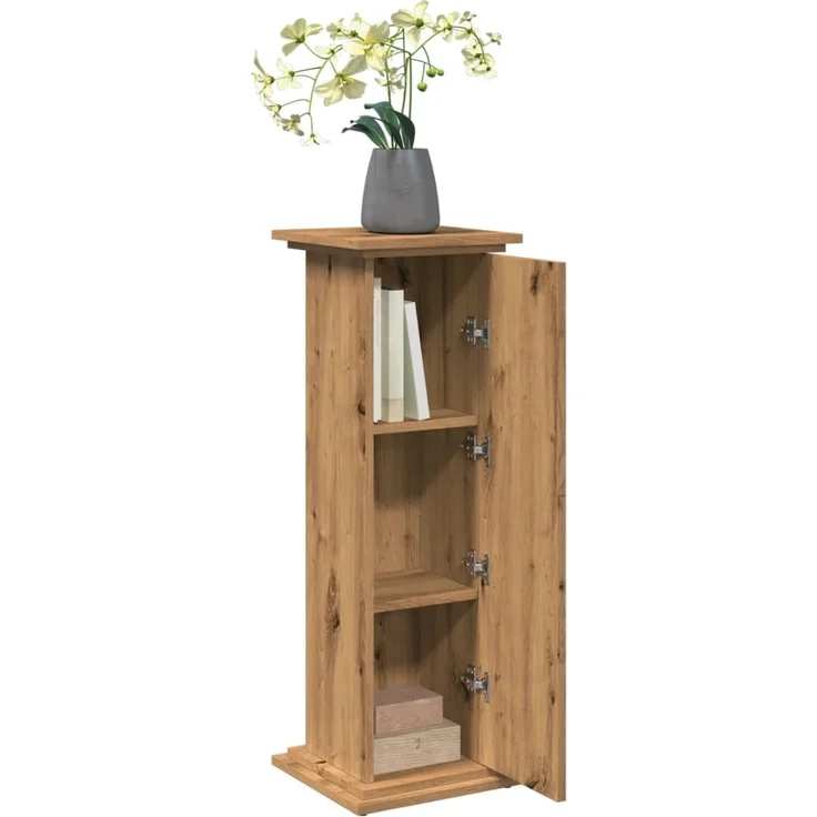 vidaXL Postament mit Stauraum, Holzwerkstoff, Eiche handwerklich, 31 x 30 x 90 cm – Bild 3