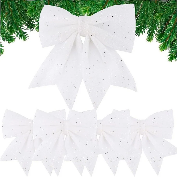 Bomiclss Weihnachtsbaumschleife Weihnachtsbaum Schleifen Set, Weihnachtsdekorations Schleifen (5-tlg), Weihnachtliche Schleifen-Dekorationsanhänger – Bild 1