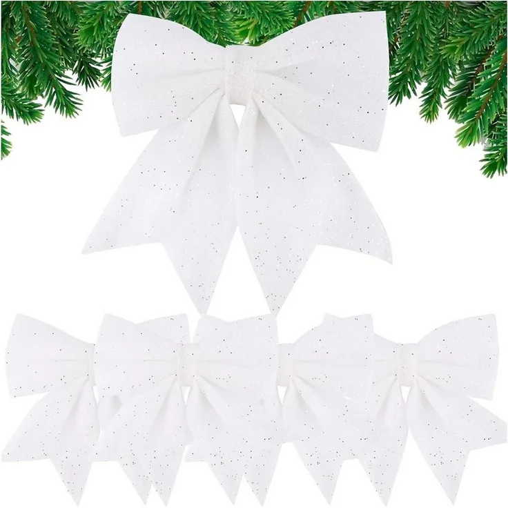 Bomiclss Weihnachtsbaumschleife Weihnachtsbaum Schleifen Set, Weihnachtsdekorations Schleifen (5-tlg), Weihnachtliche Schleifen-Dekorationsanhänger