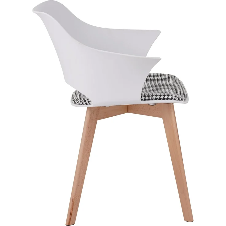 ALBATROS Esszimmerstühle 4er Set AALBORG, Weiß - Beine aus Buche Massiv-Holz, Skandinavisches Retro-Design, bequemer Schalenstuhl - Eleganter Küchenstuhl, Stuhl Esszimmer für Esstisch – Bild 5