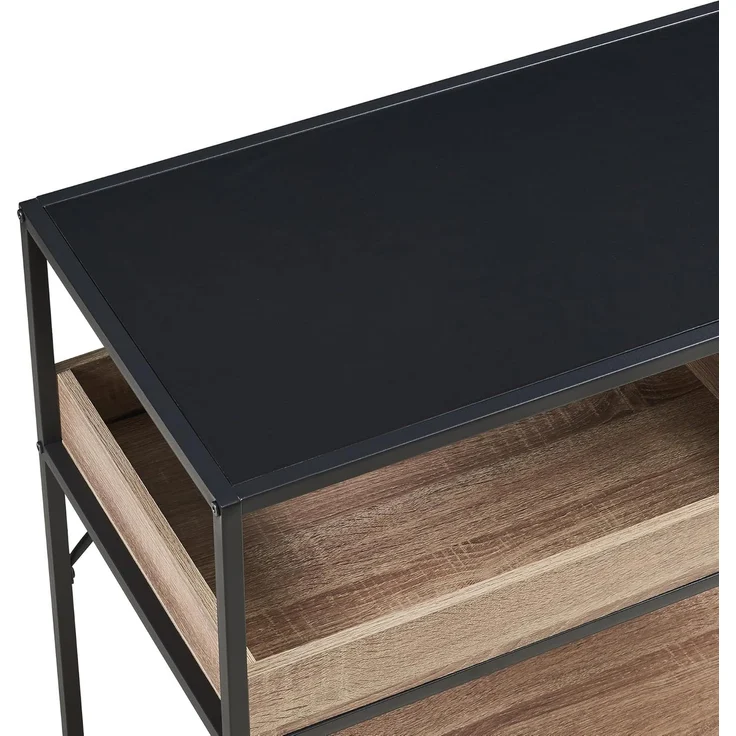 Konsolentisch Belana 110x40x80 cm Schwarz/Eicheoptik [en. casa] – Bild 8