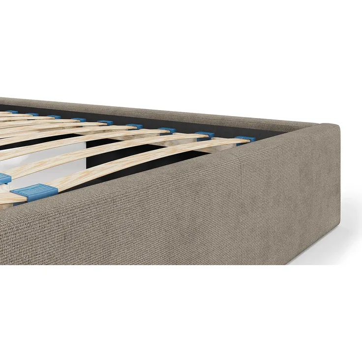 Vente-unique - KILACLO Bett Stoff Schokoladenbraun - B 213 cm x H 106 cm x L 190 cm – Bild 7