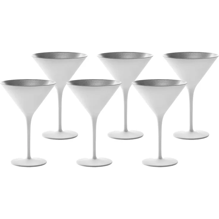 Stölzle Lausitz ELEMENTS Cocktailschale Weiß-Silber 6er Set