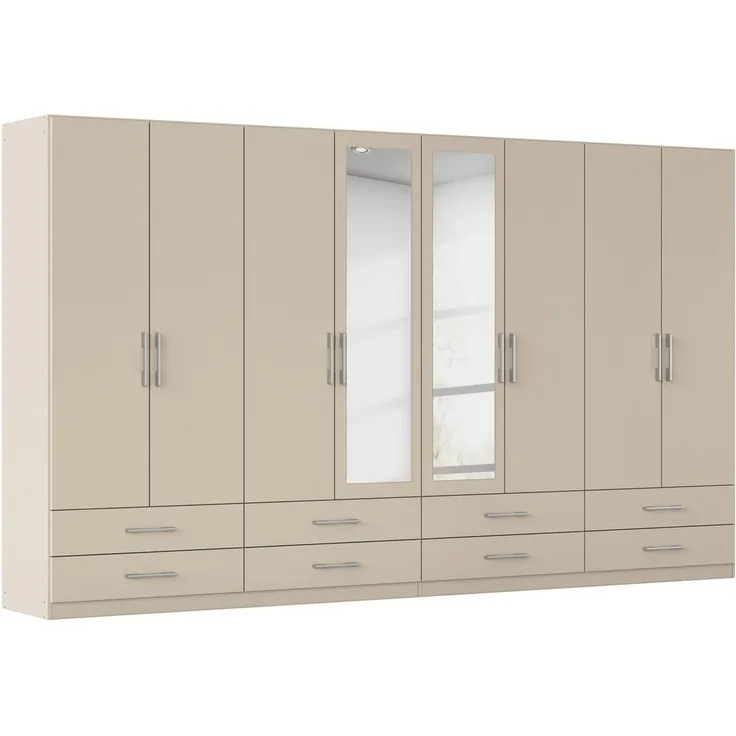 rauch Kleiderschrank Schrank Garderobenschrank Mehrzweckschrank Schlafzimmer HERSBRUCK (3 verschiedene Ausstattungen BASIC/CLASSIC/PREMIUM (inkl. SOFT-CLOSE) mit großzügigen Schubladen sowie Spiegeltüren MADE IN GERMANY