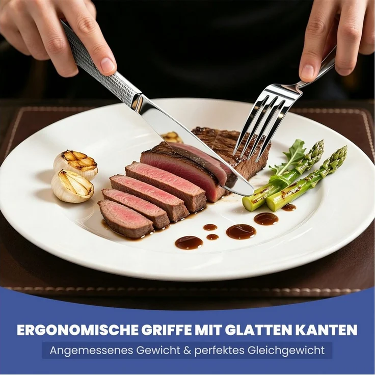 HOMELUX Besteck-Set 72-tlg. Besteck Set Für 12 Personen,Edelstahl, glänzend Silber, 12 Personen, Spiegelpoliert,spülmaschinengeeignet,hochwertiger Besteckkasten – Bild 2