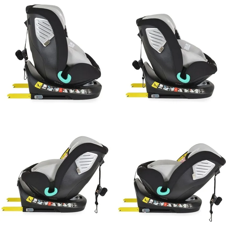 Moni Kindersitz Serengeti i-Size (40-150cm) Isofix, Kuscheltier, Nackenkissen grau – Bild 4