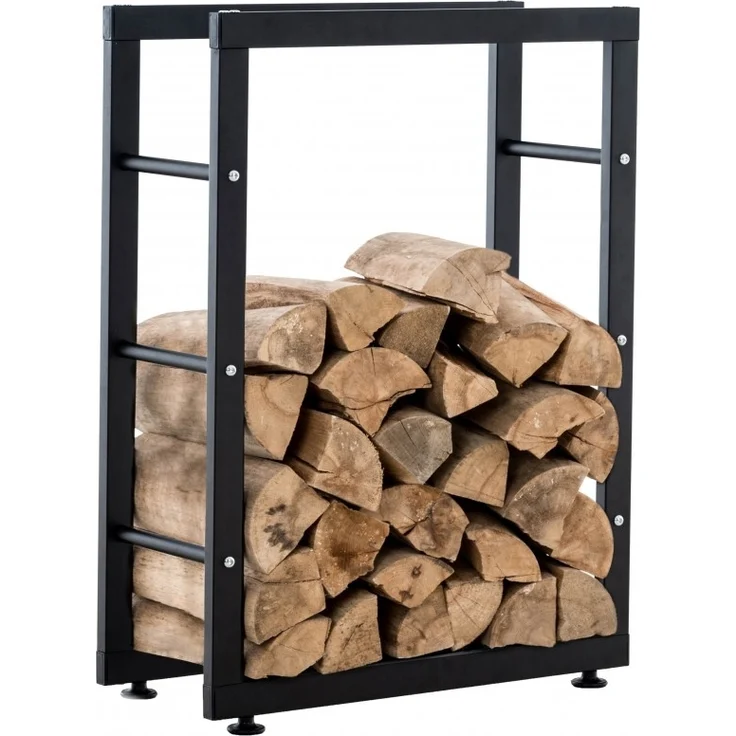 CLP Kaminholzständer Keri V2,schwarz 25x60x100 cm – Bild 1