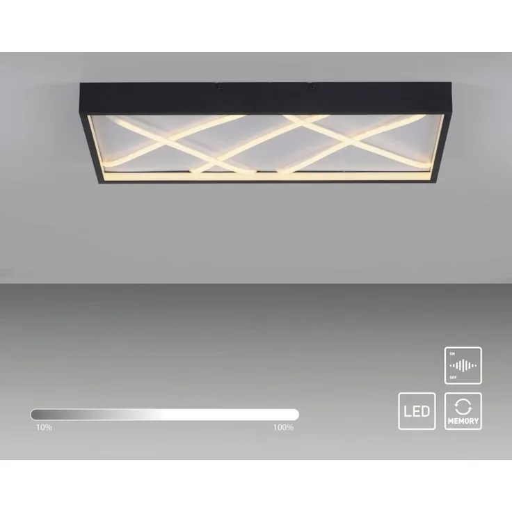 JUST LIGHT 14094-18 MIKADO Deckenleuchte rechteckig schwarz 3000K