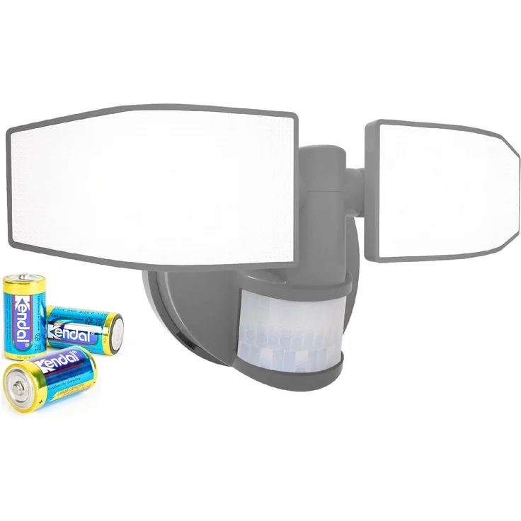 Northpoint LED Wandstrahler Bewegungsmelder 2 Fluter-Köpfe Schwenkbar Batterie 400L – Bild 4