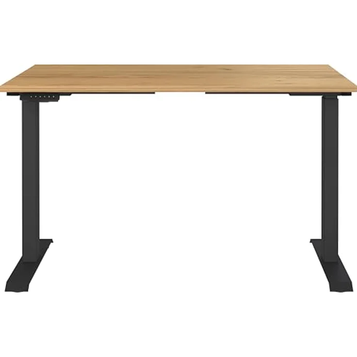 Germania Schreibtisch 7907-593, in Navarra-Eiche-Nb./Schwarz, EL. höhenverstellb, 120 x 120 x 80 cm (BxHxT) – Bild 4