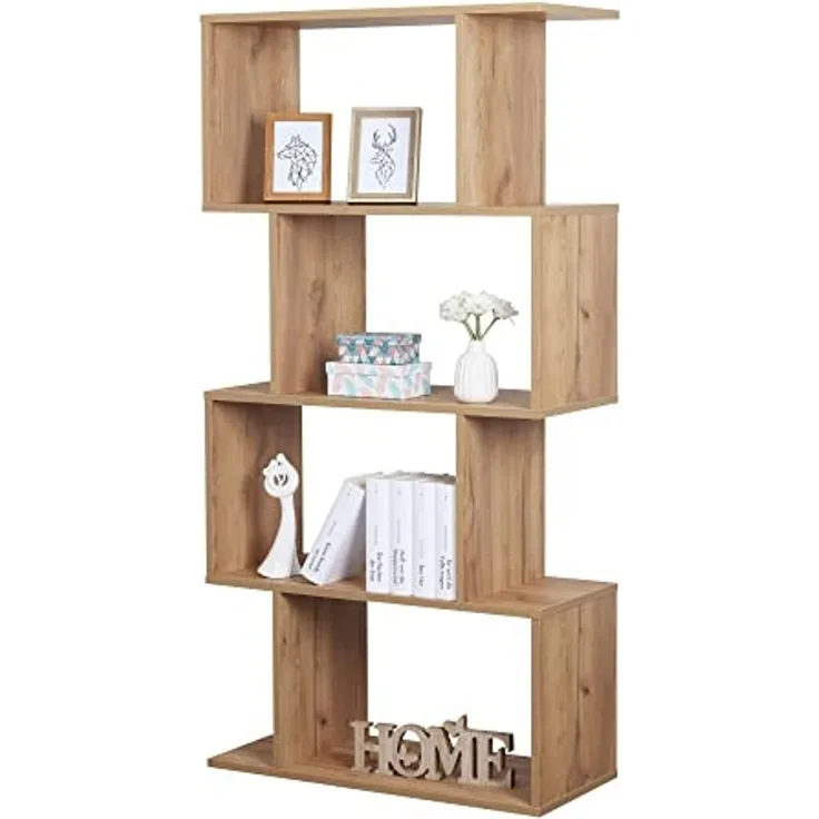Standregal 140 x 70 x 30 cm Eiche braun – Aktenregal Raumteiler Bücherregal RICOO WM074-EG