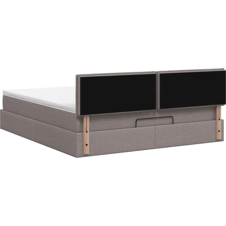 vidaXL Ottoman-Bett mit Matratze und LED Taupe 180 x 200 cm Stoff 3456847 – Bild 10