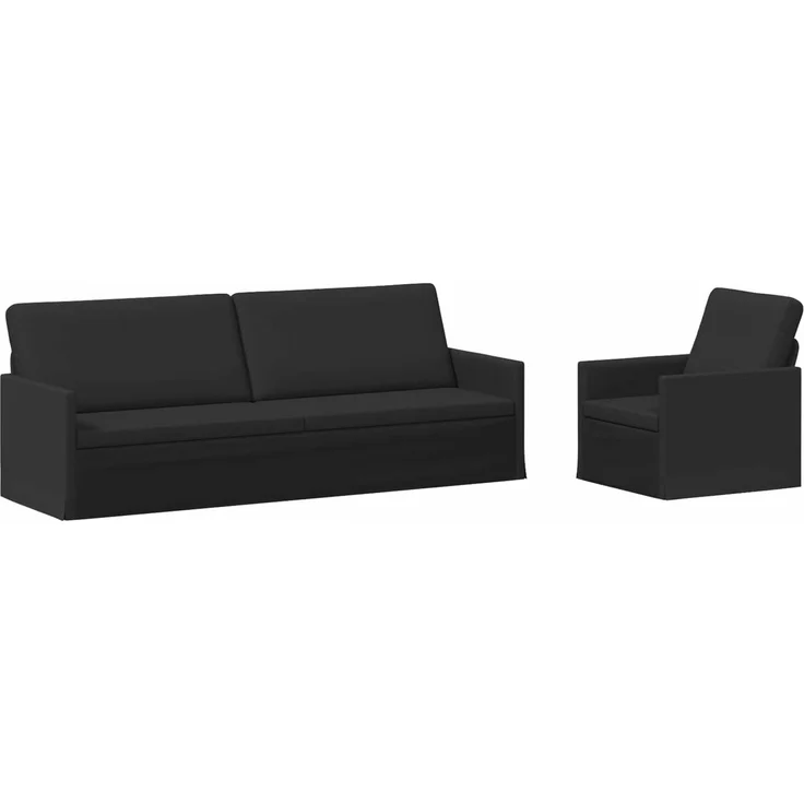 vidaXL Sofa-Set 2 pcs Schwarz Stoff 3433178 – Bild 1