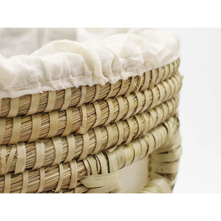 Dekoleidenschaft Wäschekorb aus Seegras mit Deckel, Wäschesammler mit Textileinlage, in 2 Größen, Wäschetonne Wäschebox Aufbewahrungskorb Wäschebehälter Laundry Basket – Bild 5