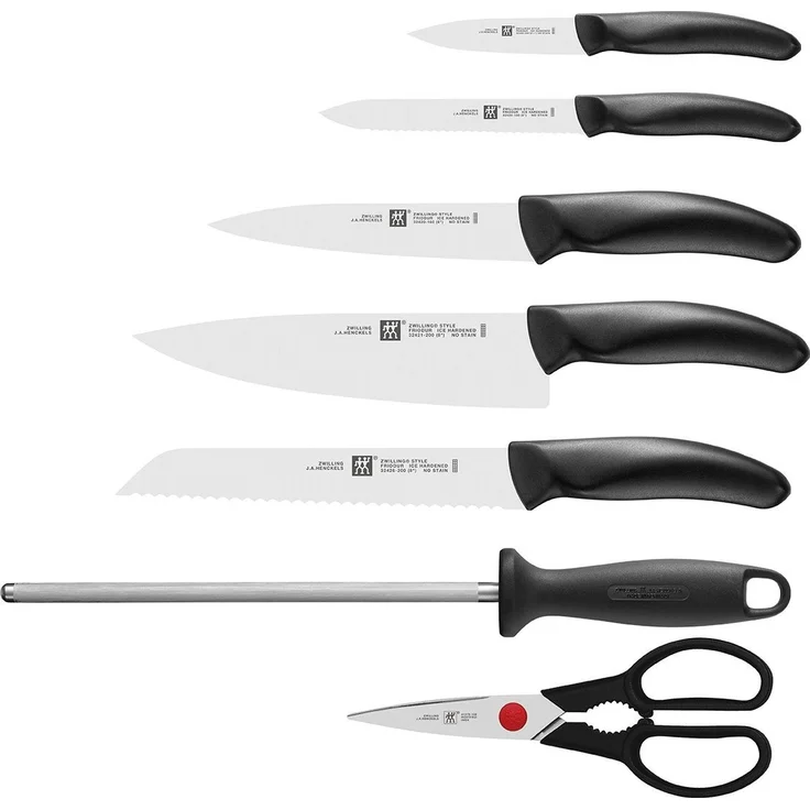 Zwilling style 8 EL Edelstahl-Küchenmesser im Block mit Spitzer und Schere – Bild 2