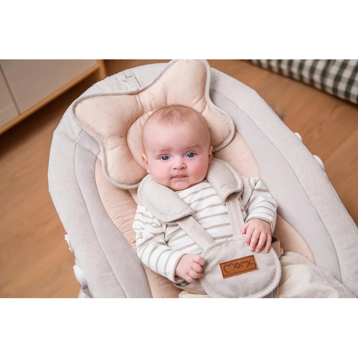 MoMi Babywippe PEARL für Babys bis 9 kg, 360° drehbarer Sitz, LED-Panel, Bluetooth, Fernbedienung, Batterie- oder Netzbetrieb, Netzteil mit USB-Kabel, 5-Punkt-Sicherheitsgurt, Bügel und Spielzeug – Bild 21
