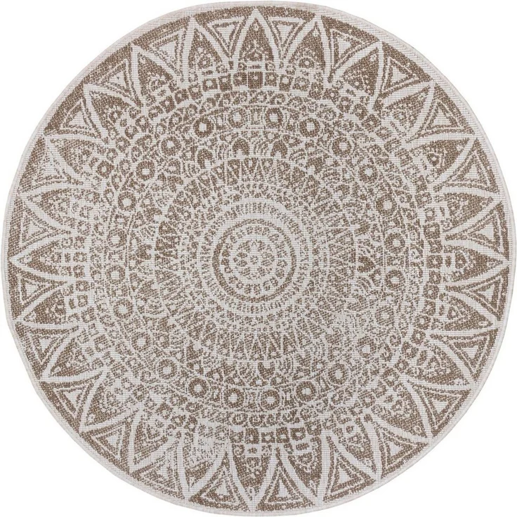 HANSE Home Teppich Lilja Wendeteppich, rund, Höhe: 5 mm, In-& Outdoor, beidseitig, Wetterfest, Balkon, Garten, Wohnzimmer – Bild 1