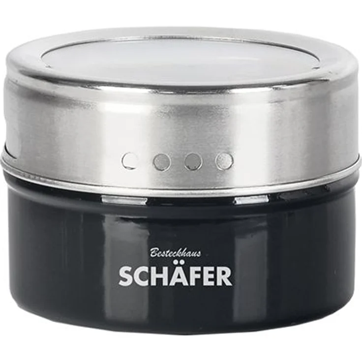 7tlg Edelstahl Metallic Gewürzdosenset Gewürzregal Salz Pfeffer Küche Gewürz Behälter Schwarz – Bild 2