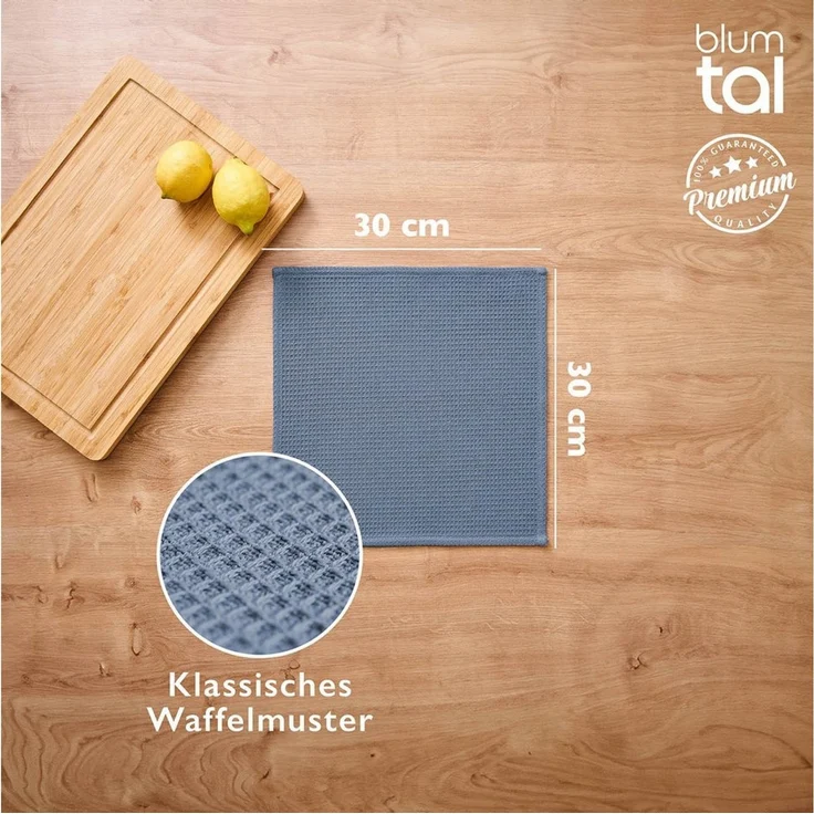 Blumtal Geschirrtuch Set 50x70 oder 30x30 cm, 100% Baumwolle, (10-tlg), Saugfähig, schnell trocknend, waschbar, 100% Baumwolle – Bild 3