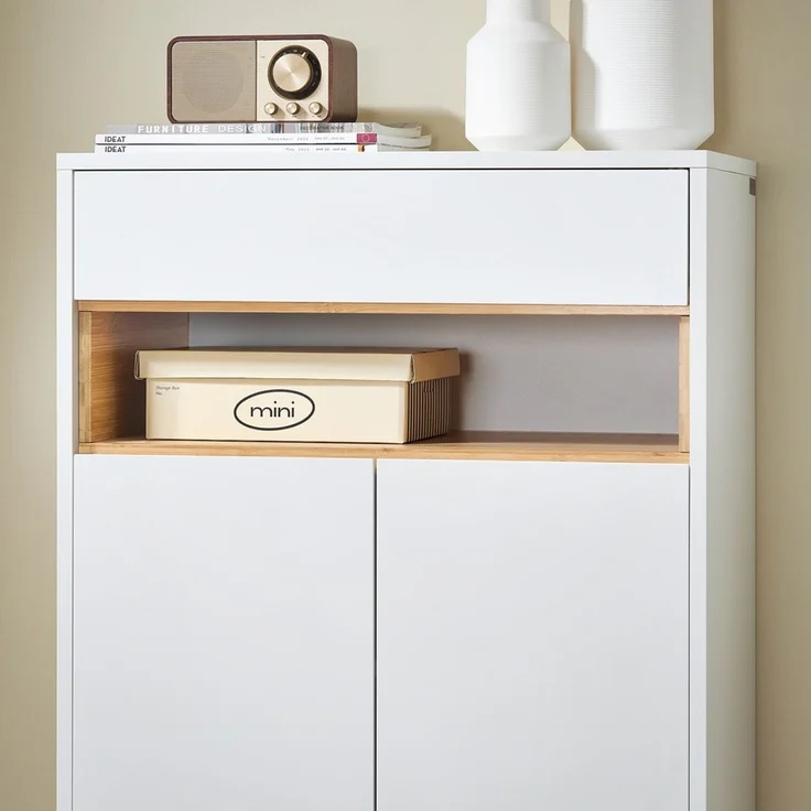 SoBuy FSB97-WN Schuhschrank, MDF, Lackiert, Weiß, 60 x 85 x 34 cm – Bild 6