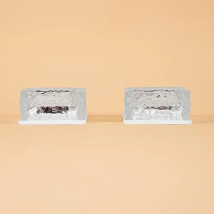 esotec LED Solarleuchte 2x Echtglas Leuchtsteine je 10x10x5cm 8-LEDs 3000K 6500K außen 102560, Dauerlicht, LED fest integriert, 3000K warmweiß, 6500K kaltweiß, Echtglas, 8 LEDs, Leuchtzeit bis 40Std, Akku wechselbar, SOLAR – Bild 5