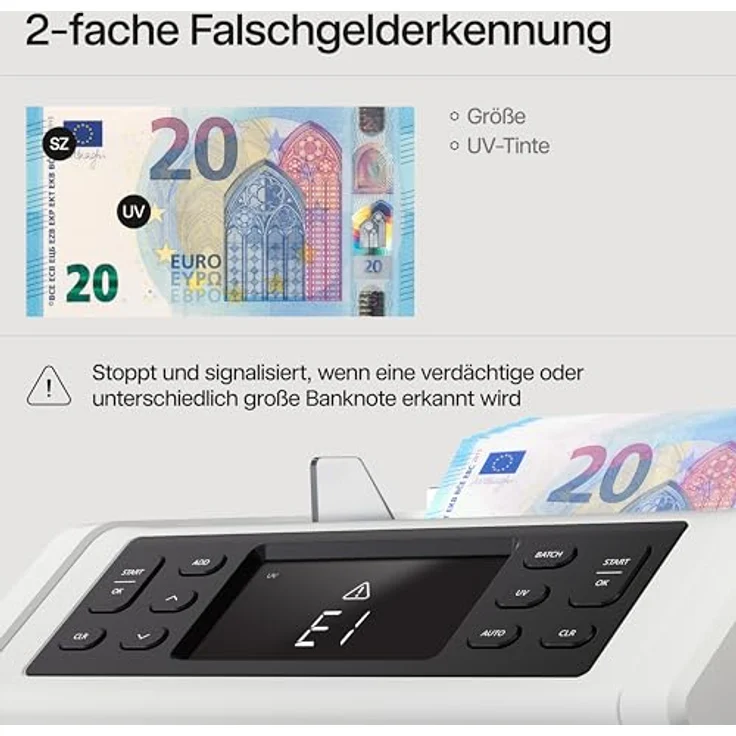 Safescan Geldzählmaschine 2210 G2 3,9-Zoll-Display – Bild 4