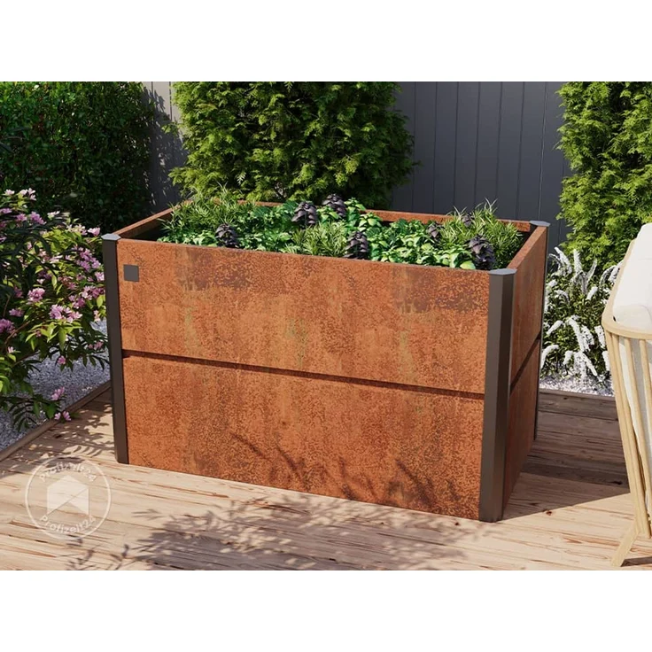 PRIMEYARD 150 x 85 x 77 cm Hochbeet Nele, Cortenstahl, Rost-Optik – Bild 1