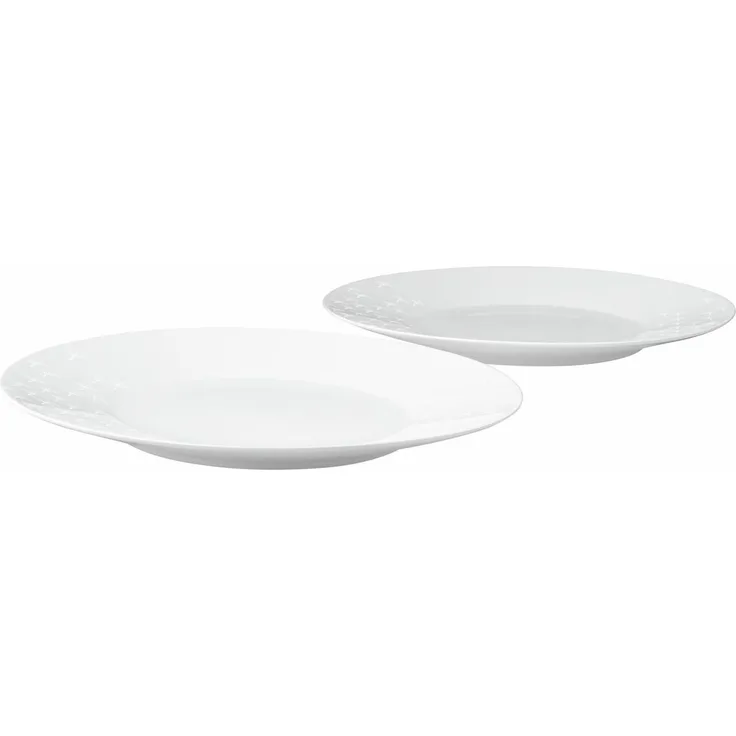 JOOP! 'DINING GLAMOUR' Frühstücksteller 2er-Set, Porzellan weiß, 22 cm, spülmaschinengeeignet