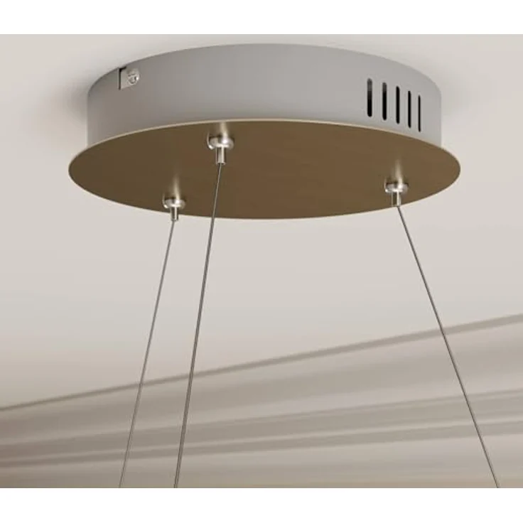 Lucande LED-Hängeleuchte Gunbritt, Ø 80 cm, dimmbar, silber, moderne Lichtgestaltung – Bild 5