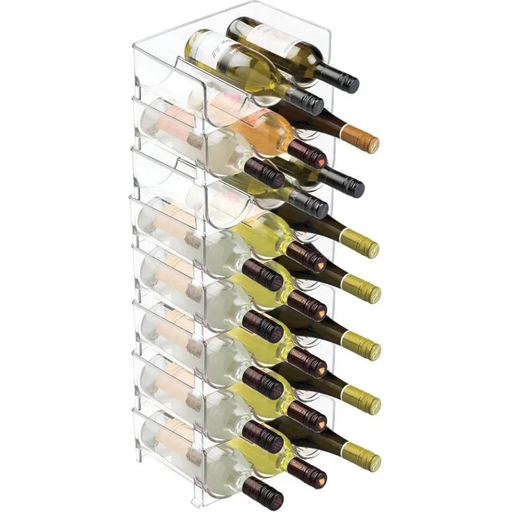 mDesign Flaschenregal Weinregal 8er-Set stapelbar Kunststoff transparent – Bild 9