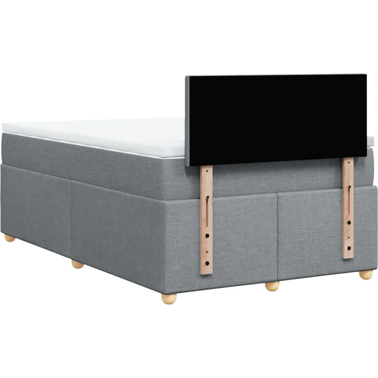 vidaXL Boxspringbett mit Matratze Hellgrau 120x200 cm Stoff 3288940 – Bild 8