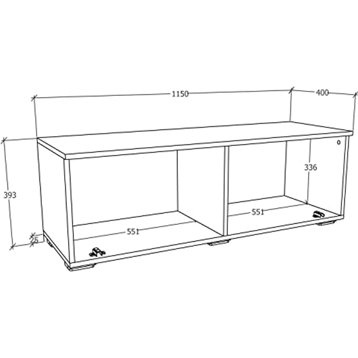 MID.YOU Lowboard Anthrazit, Holzwerkstoff, stehend, 115x39x40 cm für Wohnzimmer – Bild 4