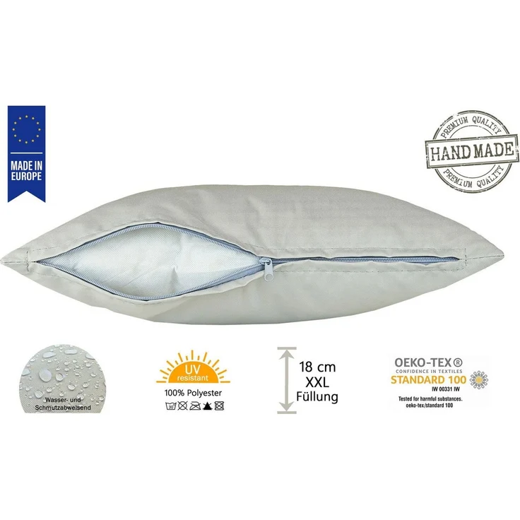 JACK Dekokissen 40x60cm Outdoor Lounge Kissen inkl. XXL Füllung, starke Füllung, Robust, Strapazierfähig, Wasserabweisend, Innen&Außen – Bild 2