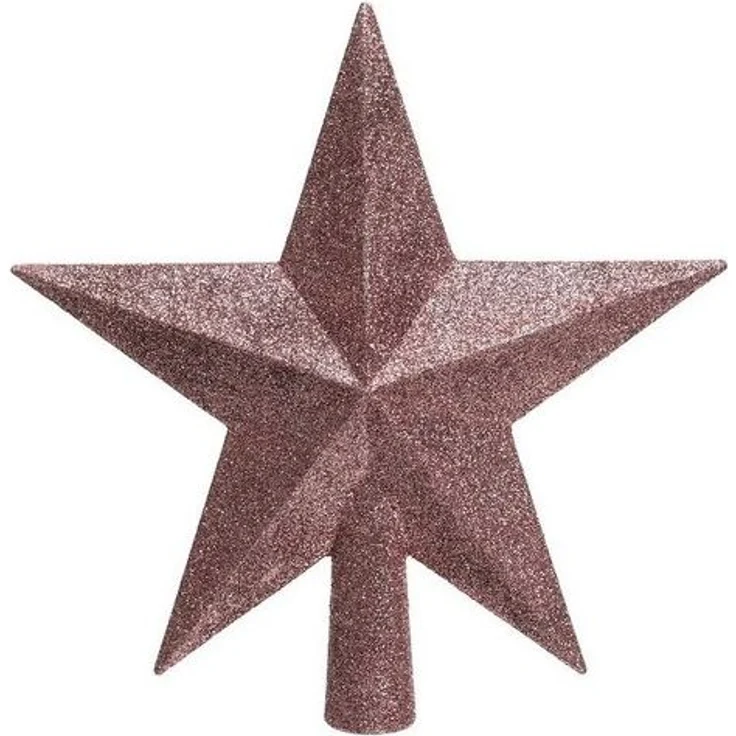 Kaemingk Christbaumspitze, Christbaumspitze Stern mit Glitzer 19cm Kunststoff, samtpink – Bild 2