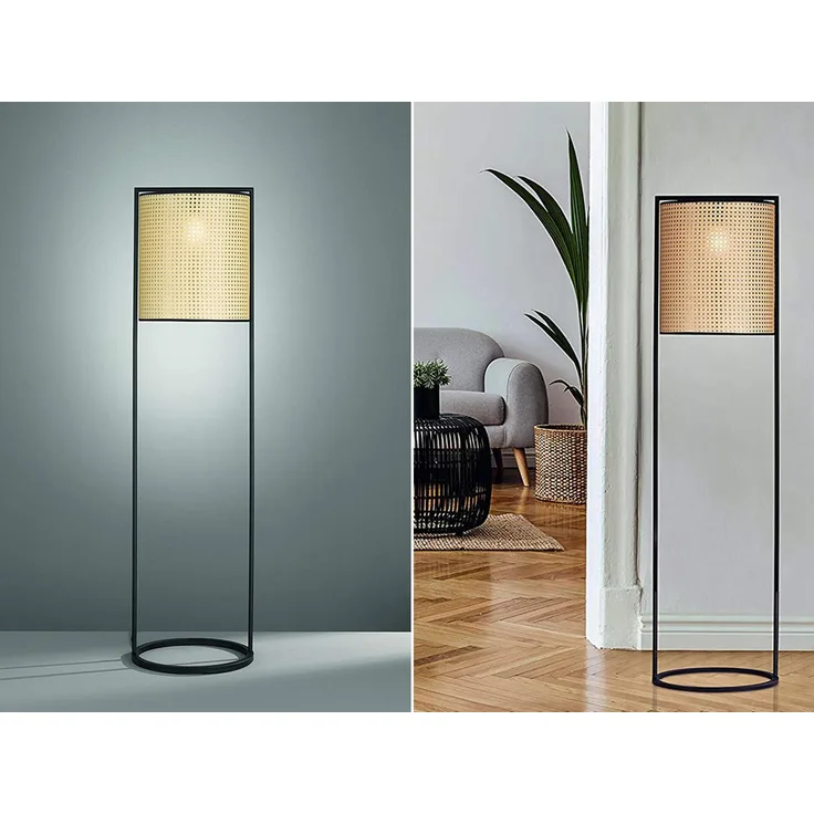 Stehleuchte TYLER mit Wiener Geflecht in Rattan Optik, Höhe 150cm