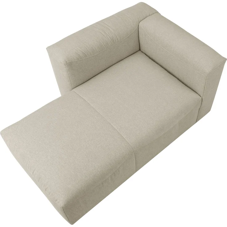 Longchair Armlehne links Kattrina Flachgewebe creme – Bild 3
