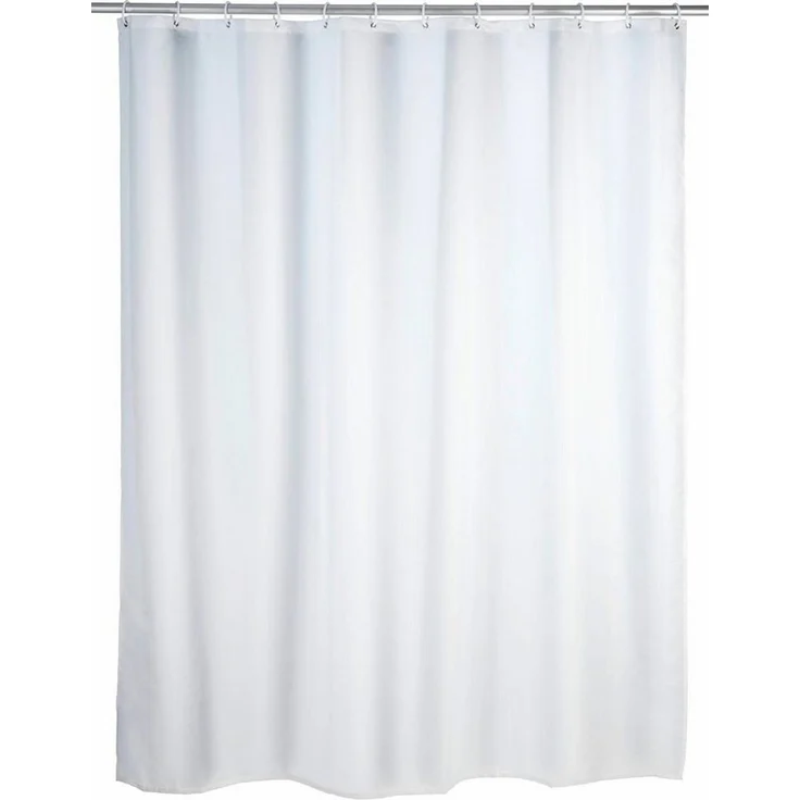 WENKO Duschvorhang Uni White Breite 180 cm, Höhe 200 cm, Polyester, waschbar – Bild 1