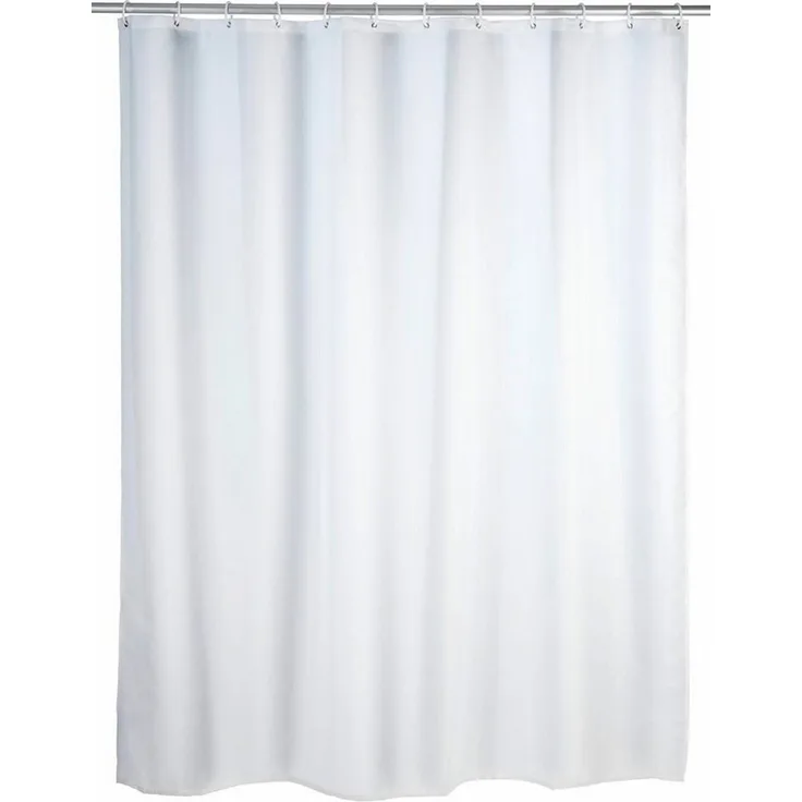 WENKO Duschvorhang Uni White Breite 180 cm, Höhe 200 cm, Polyester, waschbar