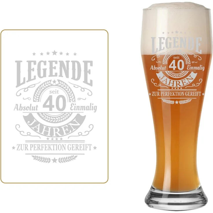 Luxentu Weizenglas Weißbierglas 0,5 Liter - Legende seit 40 Jahren